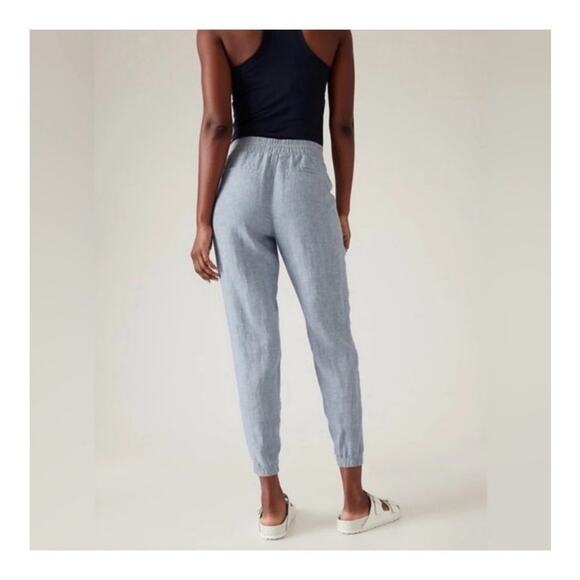 Athleta Retreat Linen Chambray Joggers size 4P - Picture 2 of 13